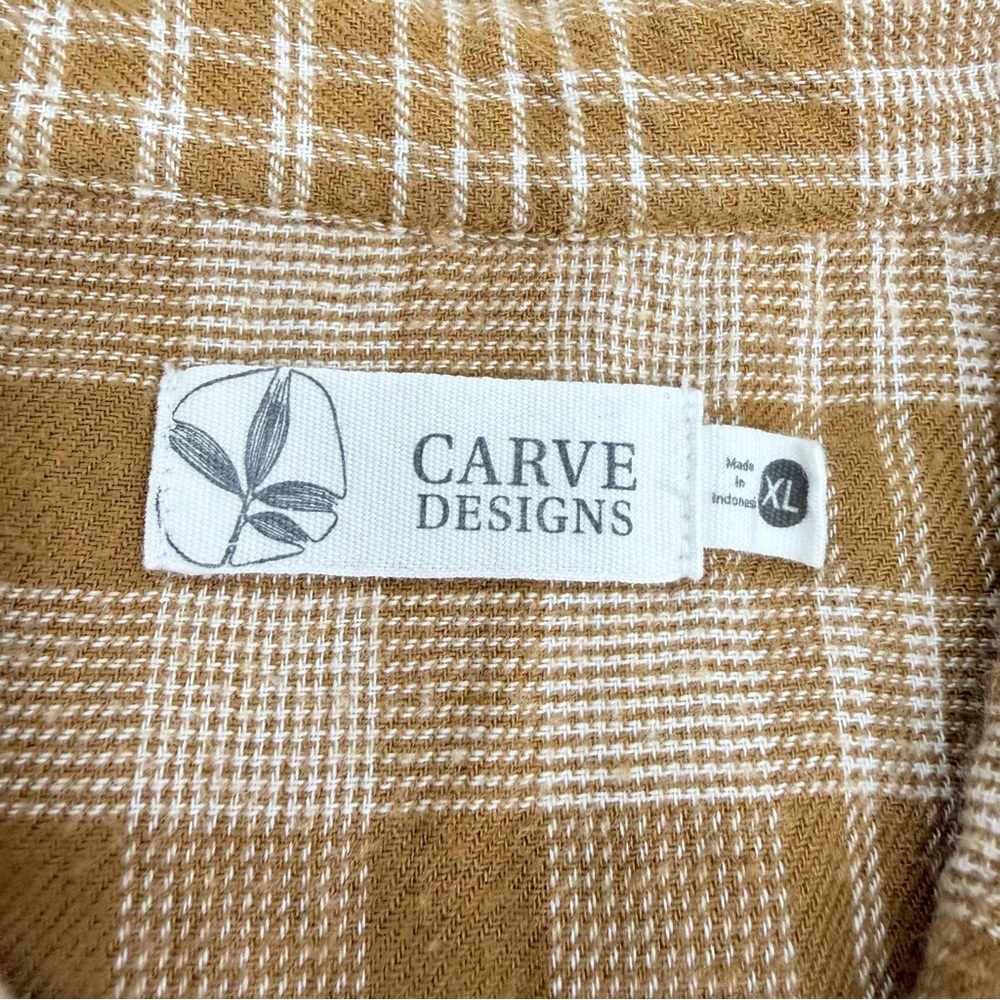 Carve Designs Sawyer Women’s XL Twill Coco Plaid Raw Hem Flannel Shirt - Picture 11 of 13
